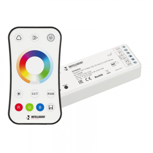 Диммер SMART-SET-PWM-105-52-MULTI-SUF White (12-24В 5х3А ПДУ RING 10кн 2.4G) IP20 пластик INTELLIGENT ARLIGHT 036188