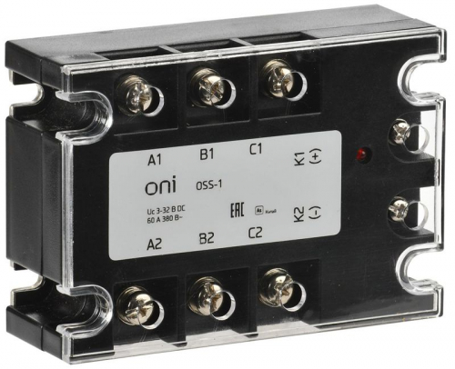 Реле твердотельное OSS-1 60А 380В AC 3-32В DC ONI OSS-1-3-60-B