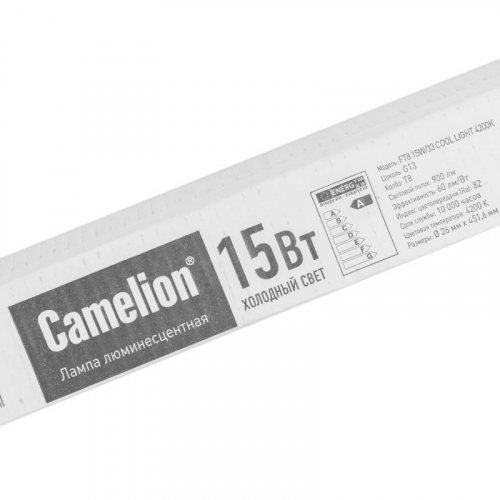 Лампа люминесцентная FT8-15W/33 15Вт T8 4200К G13 Camelion 5874 фото 4