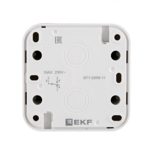 Выключатель проходной 1-кл. ОП Бронто 10А IP55 автоматические клеммы бел. EKF BT1-SWW-11 фото 4