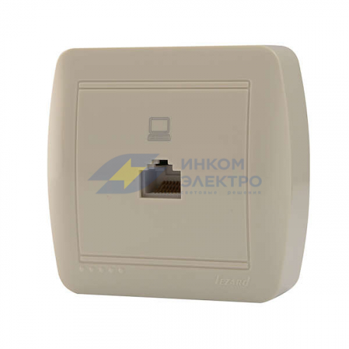 Розетка компьютерная ОП Demet RJ45 крем. LEZARD 711-0300-139 Розетка компьютерная ОП Demet RJ45 крем. LEZARD 711-0300-139