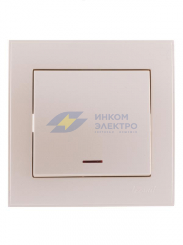 Выключатель 1-кл. СП Rain 10А IP20 с подсветкой жемчуж./бел. метал. LEZARD 703-3030-111 Выключатель 1-кл. СП Rain 10А IP20 с подсветкой жемчуж./бел. метал. LEZARD 703-3030-111