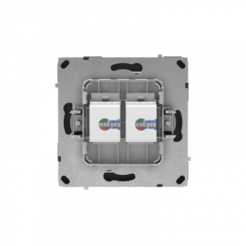 Розетка компьютерная 2-м KANT RJ45 кат.6A без шторки черн. уголь DKC 7012674 фото 3