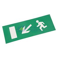 Наклейка для аварийного светильника &quot;Направление к эвакуационному выходу налево вниз&quot; Rexant 74-0120-1