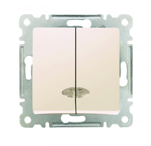 Выключатель 2-кл. СП Lillium IP20 с подсветкой механизм крем. Makel 30010023 Выключатель 2-кл. СП Lillium IP20 с подсветкой механизм крем. Makel 30010023