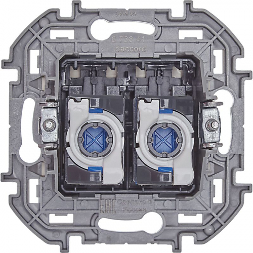 Розетка компьютерная 2-м Inspiria RJ45 кат.6 UTP механизм сл. кость IEK 673841 фото 4