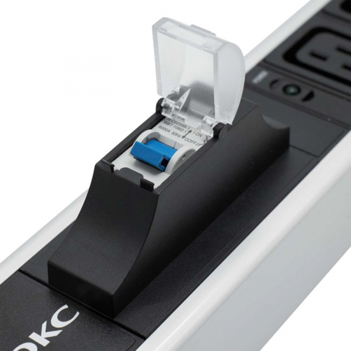 Блок распределения питания 12-м 16А IEC 60320 C19 для 19дюйм шкафов вертикал. с 1п авт. выкл. с индикатором сети DKC R5V12CBOPCDC19 фото 2
