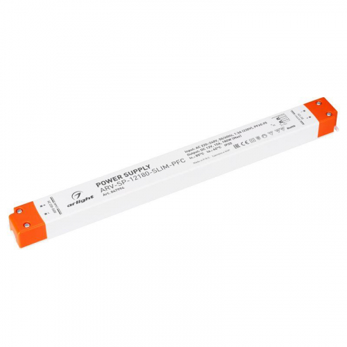 Блок питания ARV-SP-12180-SLIM-PFC (12В 15А 180Вт) IP20 пластик Arlight 047994