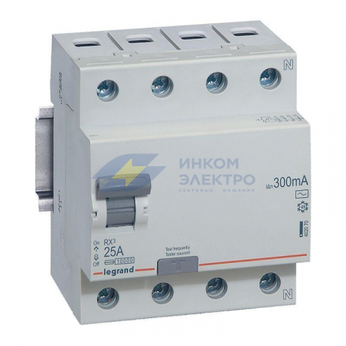 Выключатель дифференциального тока (УЗО) 4п 25А 300мА тип AC RX3 Leg 402070 фото 2