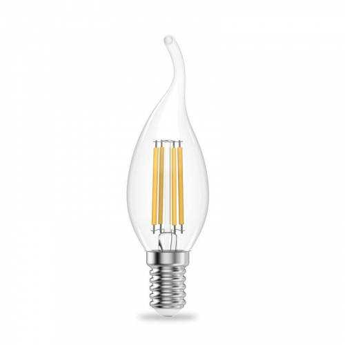 Лампа светодиодная филаментная Filament Elementary 8Вт свеча на ветру 4100К Е14 540лм GAUSS 42128 фото 3