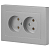 Розетка 2-м СП Accent 6-204-03 16А IP20 250В 2P AL/CU алюм. Intro Б0063453