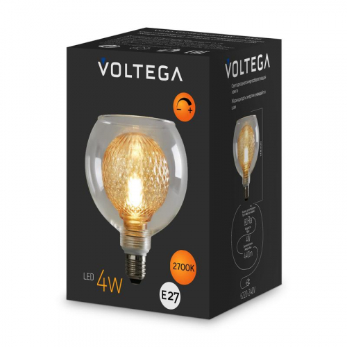 Лампа светодиодная Loft Led G125 4Вт 2700К E27 DIM Voltega 8546 фото 7 Лампа светодиодная Loft Led G125 4Вт 2700К E27 DIM Voltega 8546 фото 7