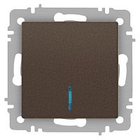 Выключатель 1-кл. СП Accent 6-102-08 10А IP20 250В с подсветкой AL/CU бронза Intro Б0063463