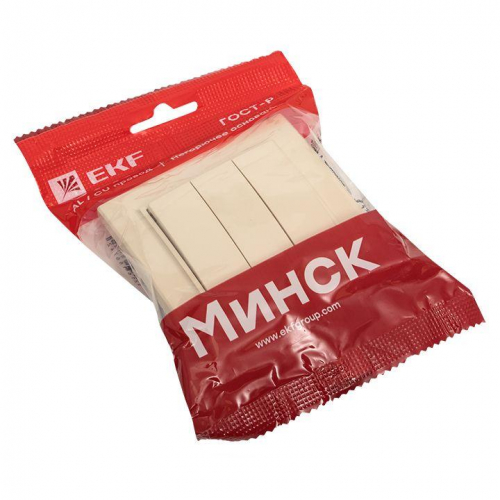 Выключатель 3-кл. СП Минск 10А IP20 беж. EKF ERV10-024-20 фото 3