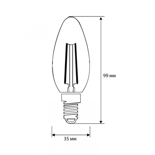 Лампа светодиодная филаментная LED7-C35-FL/830/E14 7Вт свеча прозрачная 3000К тепл. бел. E14 207-244В Camelion 13452 фото 2 Лампа светодиодная филаментная LED7-C35-FL/830/E14 7Вт свеча прозрачная 3000К тепл. бел. E14 207-244В Camelion 13452 фото 2