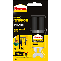 Клей эпоксидный "Момент супер эпокси" 6мл прозр. шприц Момент C0036331