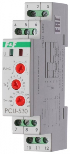 Реле многофункциональное PCU-530 (1 модуль; монтаж на DIN-рейке 100-264В AC/DC 3х8А 3NO/NC IP20) F&F EA02.001.025