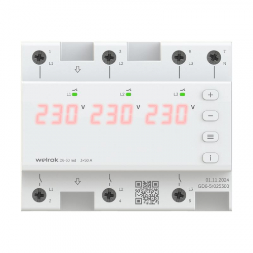 Реле напряжения D6-50 red Welrok 4660251140403 Реле напряжения D6-50 red Welrok 4660251140403