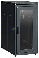 Шкаф сетевой 19дюйм  LINEA N 24U 600х1000мм стеклянная передняя дверь задняя перфорированная черн. ITK LN05-24U61-GP