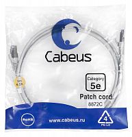 Патч-корд F/UTP кат.5E PC-FTP-RJ45-Cat.5e-2m-LSZH 2xRJ45/8p8c экранир. LSZH 2м сер. Cabeus 8872c
