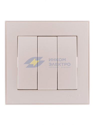 Выключатель 3-кл. СП Rain 10А IP20 жемчуж./бел. метал. LEZARD 703-3030-109 Выключатель 3-кл. СП Rain 10А IP20 жемчуж./бел. метал. LEZARD 703-3030-109