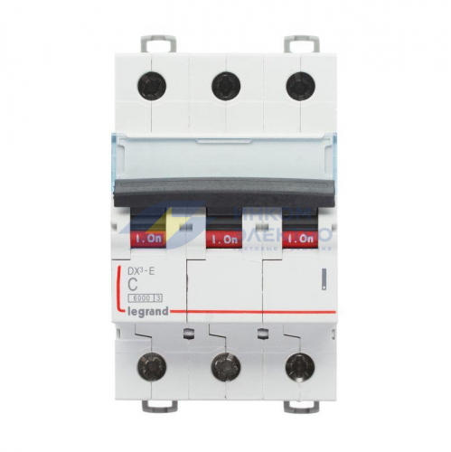 Выключатель автоматический модульный 3п C 63А 6кА DX3-E 6000 3мод. 230/400В Leg 407297 фото 3