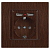 Розетка 1-м СП Accent 6-410-10 16А IP20 250В P+E Schuko + 2хUSB защ. шторки венге Intro Б0063717