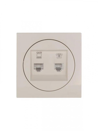 Розетка компьютерная + телефонная OSEN RJ45 кат.6 + RJ11 с модулем механизм сл. кость LEZARD 743-9088-144 фото 3