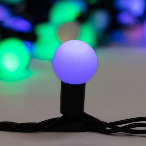 Гирлянда светодиодная "Мультишарики" 10м d23мм 80LED RGB 4Вт IP65 230В быстрая смена цвета провод ПВХ черн. (нужен блок 303-5000) Neon-Night 303-519 фото 3
