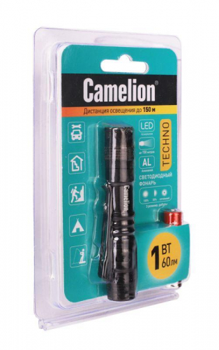 Фонарь LED51516 XPE 3 режима 1хLR03 (в компл.) алюм. черн. (открывающ. блист.) Camelion 12916 фото 4 Фонарь LED51516 XPE 3 режима 1хLR03 (в компл.) алюм. черн. (открывающ. блист.) Camelion 12916 фото 4