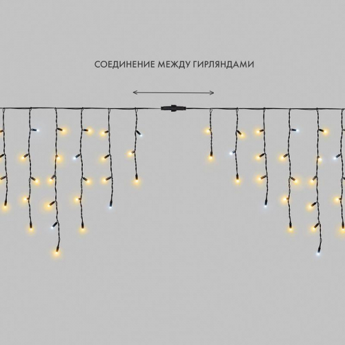 Гирлянда светодиодная "Айсикл" (бахрома) 4х0.6м 128LED желт. 10Вт 230В IP65 эффект мерцания провод каучук черн. (нужен шнур питания 315-000) Neon-Night 255-231 фото 8 Гирлянда светодиодная "Айсикл" (бахрома) 4х0.6м 128LED желт. 10Вт 230В IP65 эффект мерцания провод каучук черн. (нужен шнур питания 315-000) Neon-Night 255-231 фото 8
