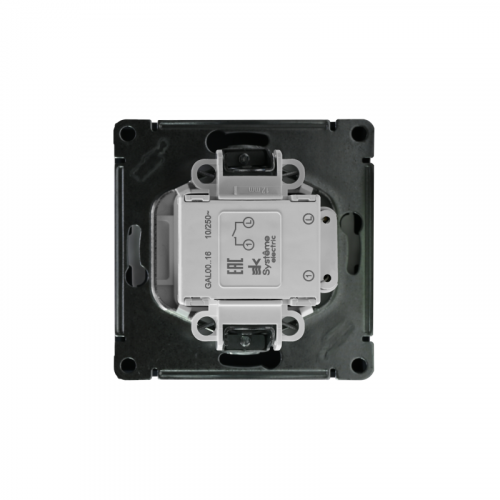 Выключатель кнопочный 1-кл. ArtGallery 10А с подсветкой механизм карбон SE GAL001016 фото 3