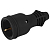 Розетка RX11-B-IP44 16А IP44 прямая с заземл. каучук черн. ЭРА Б0069325