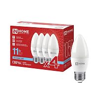 Лампа светодиодная LED-СВЕЧА-VC 4PACK 11Вт свеча 6500К E27 1050лм 230В (уп.4шт) IN HOME 4690612066721