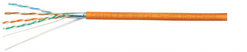 Кабель витая пара F/UTP кат.5E 4х2х24AWG solid LSZH нг(А)-HF FTP-4P-Cat.5e-SOLID-LSZH оранж. (уп.305м) Cabeus 7199c фото 2
