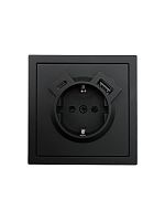 Розетка 1-мест. с/з Type-C+USB разъем СП ZIMA IP20 черн. бархат LEZARD 704-4288-181TC