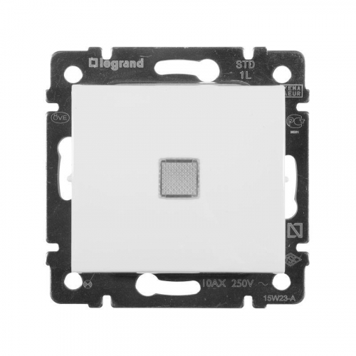 Выключатель 1-кл. СП Valena 10А IP31 250В с зел. индикацией механизм бел. IEK 774410 фото 6