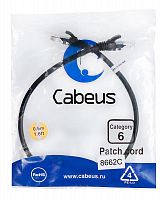 Патч-корд U/UTP кат.6 PC-UTP-RJ45-Cat.6-0.5m-BK 2xRJ45/8p8c неэкранир. PVC 0.5м черн. Cabeus 8662c