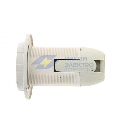 Патрон E14 пластик. с кольцом термостойкий пластик бел. EKF LHP-E14-r