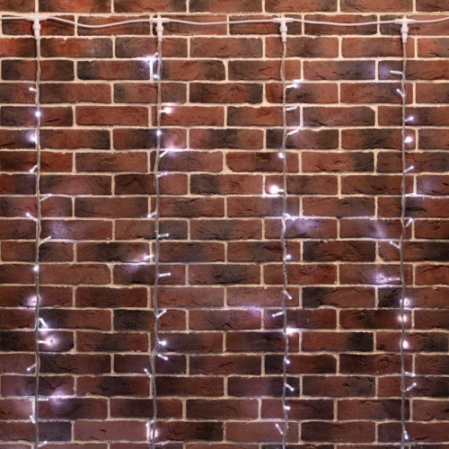 Гирлянда светодиодная "Светодиодный Дождь" 2х6м 360LED бел. 23Вт 24В IP65 эффект водопада с трансф. провод ПВХ прозр. Neon-Night 235-465