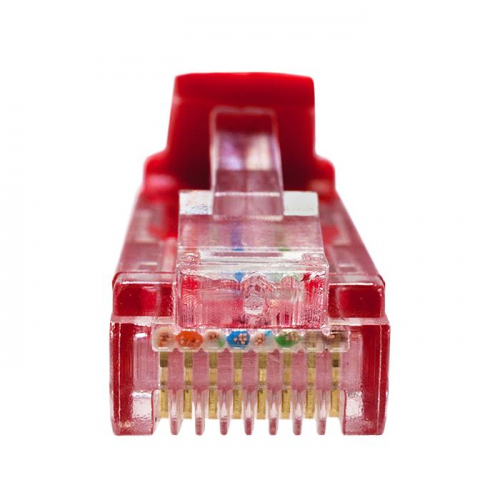 Патч-корд UTP 5e 4х2 26AWG (7х0.16мм) Cu LSZH 1м красн. SUPRLAN 10-0152 фото 3