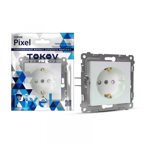 Розетка 1-м СП Pixel 16А IP20 с заземл. механизм перламутр. TOKOV ELECTRIC TKE-PX-R1Z-C04 Розетка 1-м СП Pixel 16А IP20 с заземл. механизм перламутр. TOKOV ELECTRIC TKE-PX-R1Z-C04