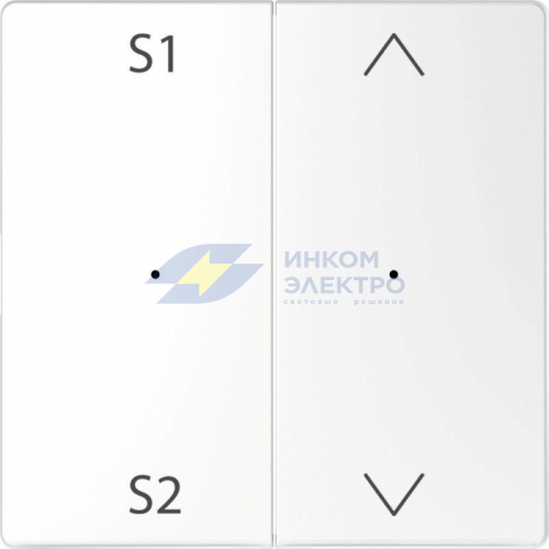 Клавиша двойная Merten D-Life PlusLink с S1/S2 вверх/вниз SD бел. лотос SchE MTN5227-6035