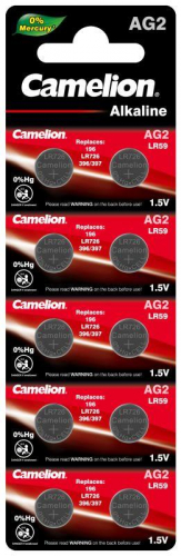 Элемент питания алкалиновый "таблетка" LR726/396A/196/G 2 Mercury Free AG2-BP0%Hg для часов BL-10 (блист.10шт) Camelion 12810 фото 2 Элемент питания алкалиновый "таблетка" LR726/396A/196/G 2 Mercury Free AG2-BP0%Hg для часов BL-10 (блист.10шт) Camelion 12810 фото 2