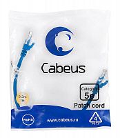 Патч-корд U/UTP кат.5E PC-UTP-RJ45-Cat.5e-0.3m-BL-LSZH 2xRJ45/8p8c неэкранир. LSZH 0.3м син. Cabeus 9527c
