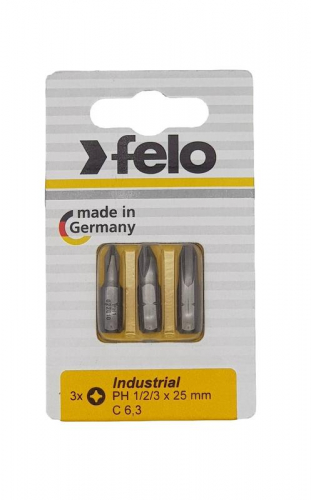 Бита крестовая PH 1/PH 2/PH 3х25 (блист.3шт) FELO 02293116 Бита крестовая PH 1/PH 2/PH 3х25 (блист.3шт) FELO 02293116
