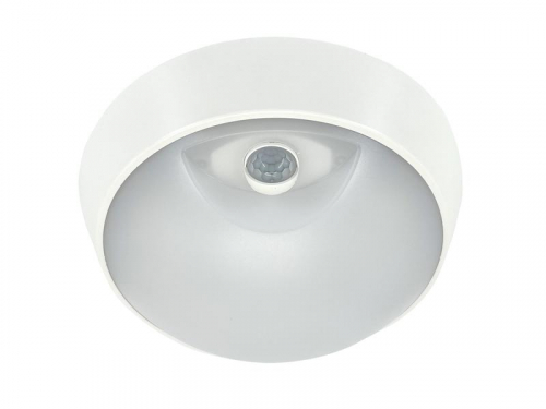 Светильник светодиодный WP 15 C 18W OP 840 D220 WH MDM 220х80мм 18Вт 4000К IP54 ЖКХ круглый пылевлагозащ. с датчиком движ. бел. Русский Свет 15071524504 фото 2