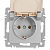 Розетка 1-м СП Accent 6-203-03 16А IP20 250В 2P+E Schuko с крышкой алюм. Intro Б0063721