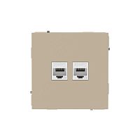 Розетка компьютерная 2-м KANT RJ45 кат.5E без шторки ванильн. марципан DKC 7015664