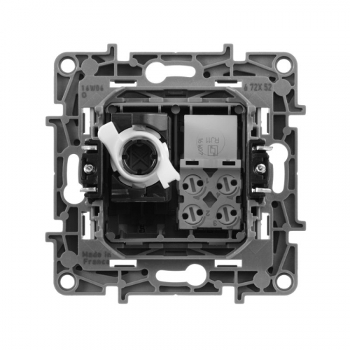 Розетка компьютерная + телефонная 2-м СП Etika RJ45 + RJ11 кат.5E UTP механизм алюм. IEK 672452 фото 3 Розетка компьютерная + телефонная 2-м СП Etika RJ45 + RJ11 кат.5E UTP механизм алюм. IEK 672452 фото 3